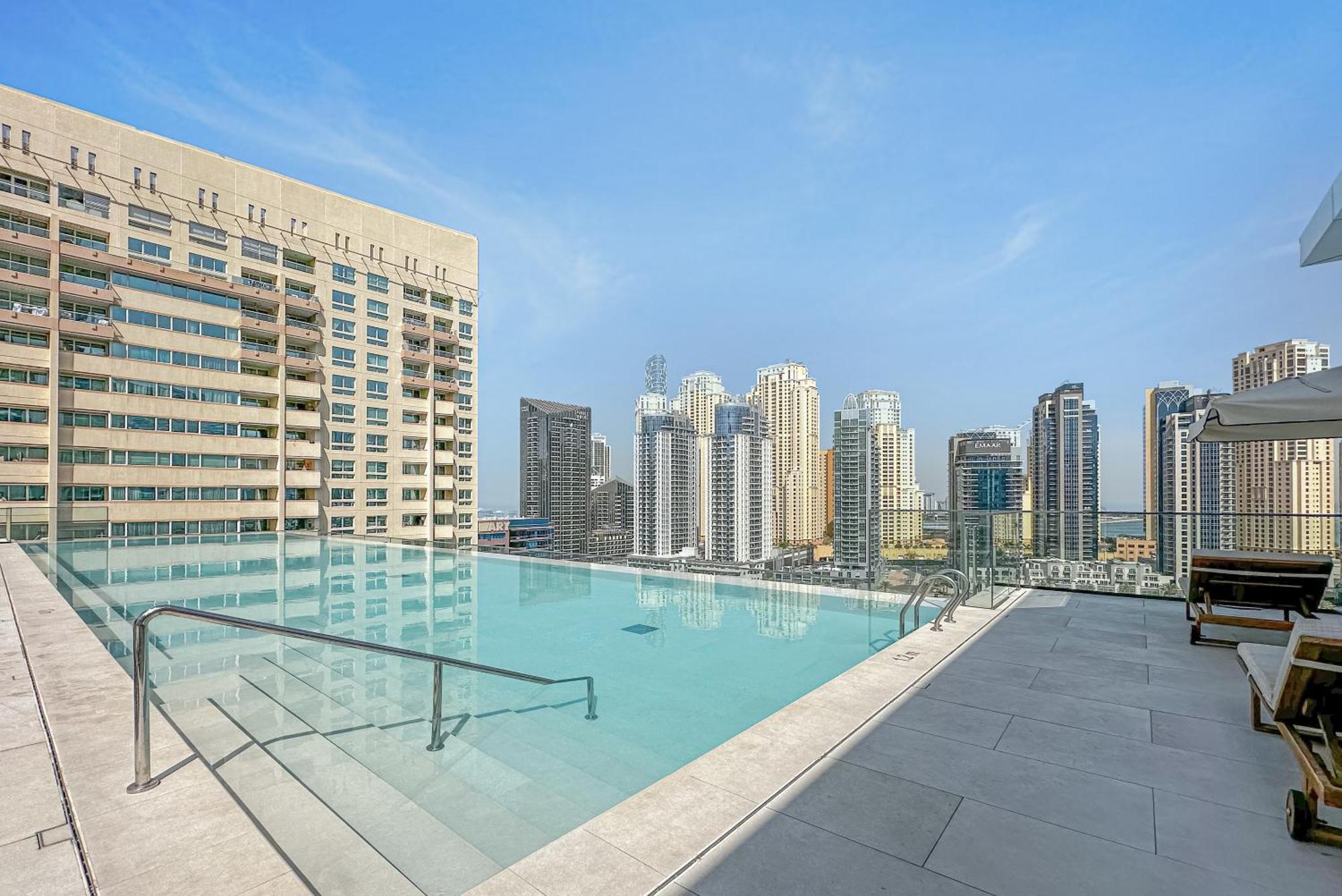 Апартаменти Modern 2Br High Floor Haven In Vida Dubai Marina Екстер'єр фото