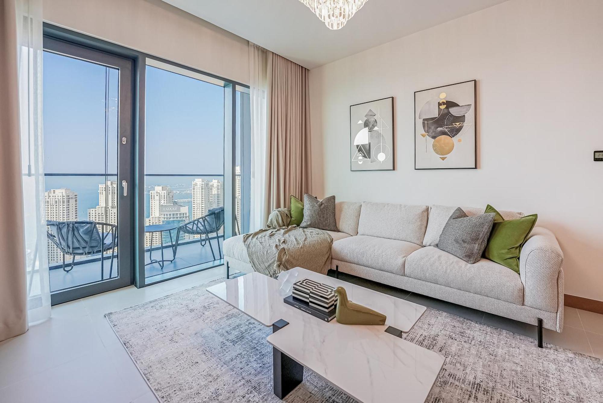 Апартаменти Modern 2Br High Floor Haven In Vida Dubai Marina Екстер'єр фото